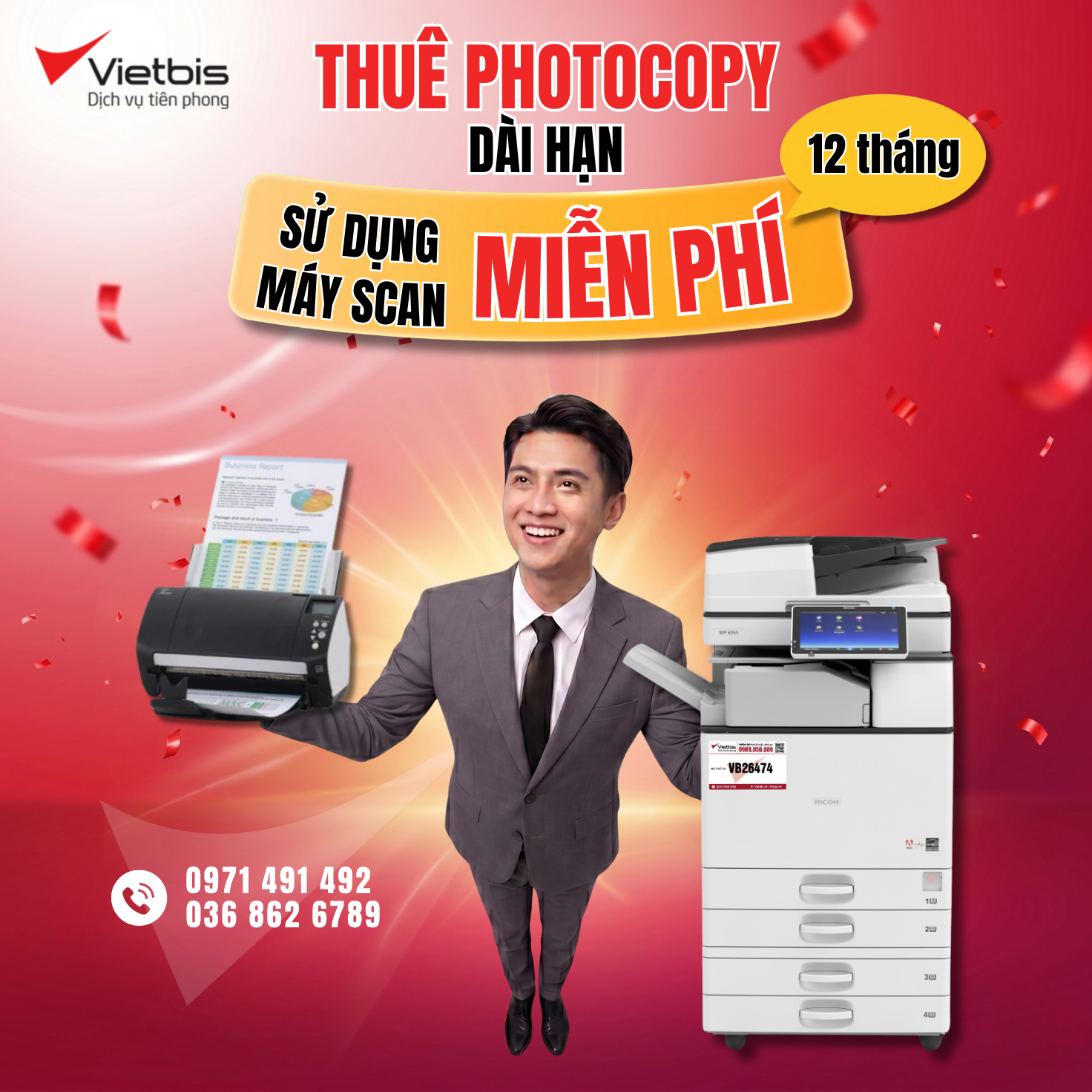 Thuê photocopy dài hạn - Sử dụng máy scan miễn phí