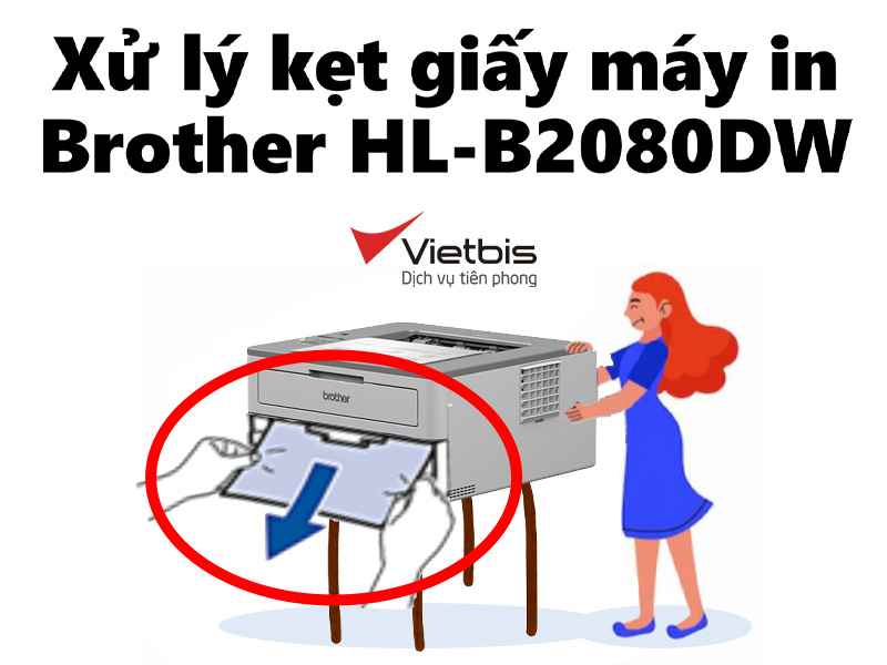 Xử lý kẹt giấy máy in Brother HL-B2080dw