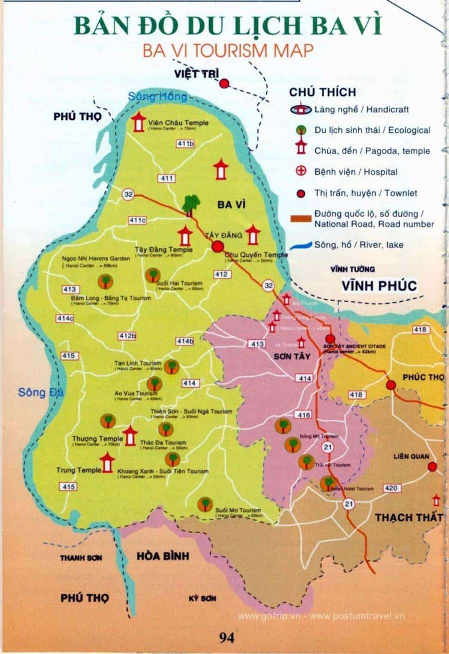 Danh sách tên đường phố Huyện Ba Vì, Hà Nội