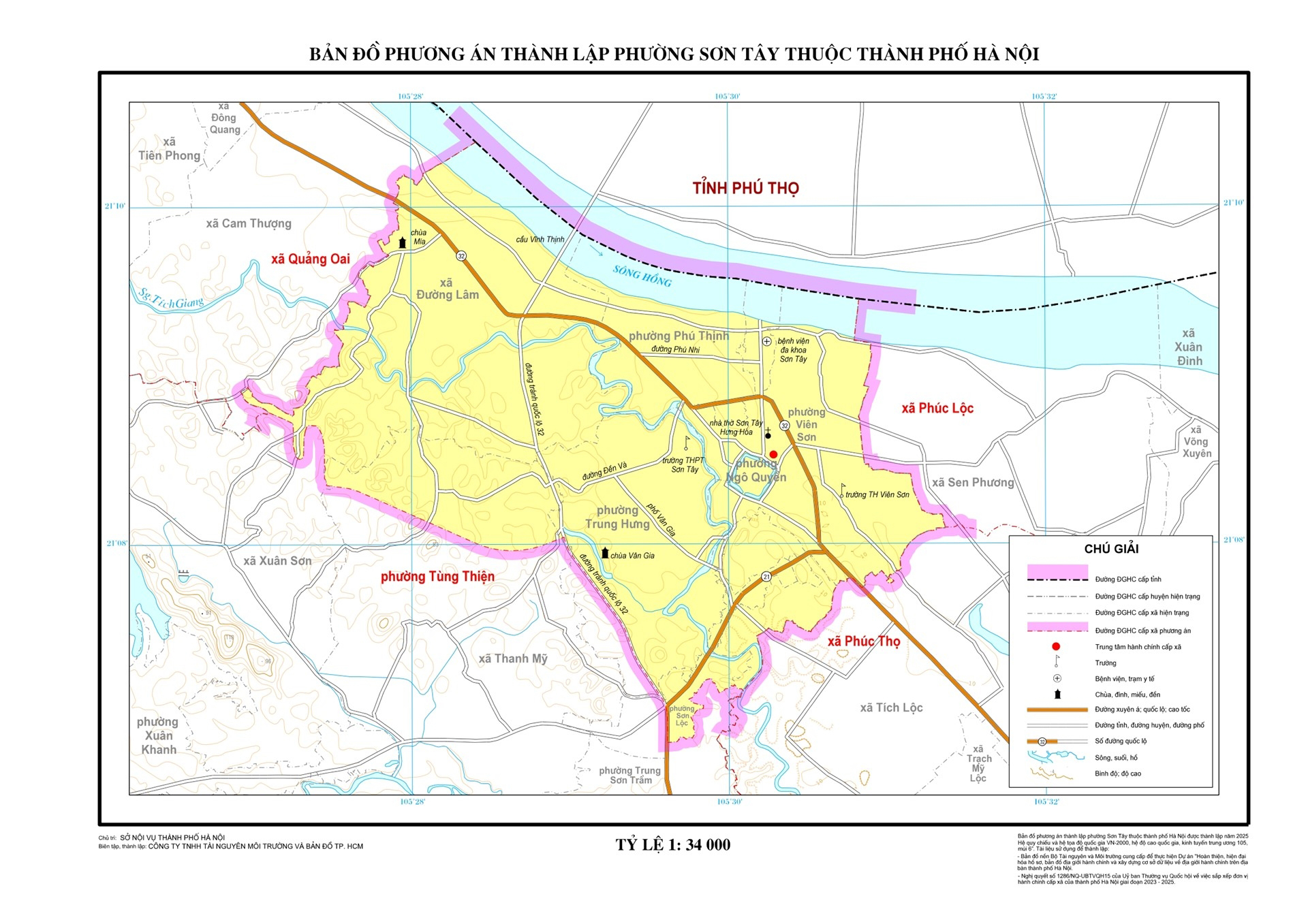 Bản đồ Phường Sơn Tây, TP Hà Nội, từ ngày 1.7.2025