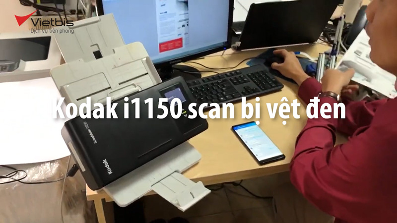 Sửa máy scan Kodak i1150 bị vệt đen dọc trang