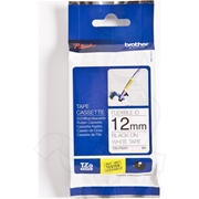 Nhãn TZe siêu dẻo - Chữ đen trên nền trắng 12mm